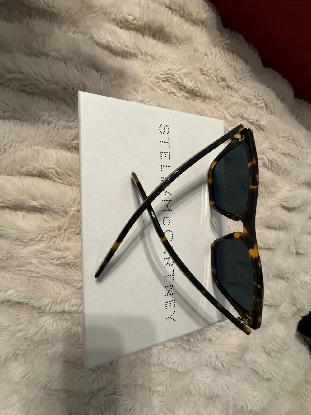 AUTHENTIC STELLA McCARTNEY TORTOISESHELL SQUARE SUNGLASSES + ORIGINAL BOX